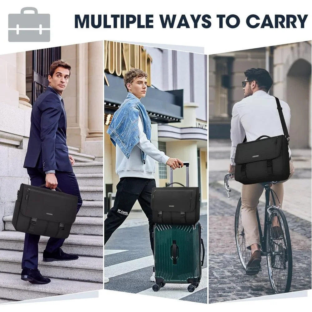 Men Messenger Bag Office Work bag Black